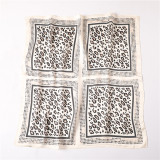 European and American classic leopard scarf silk small square scarf lady professional scarf large lattice simple wild small silk