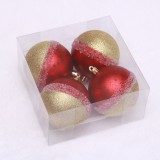 Wholesale New Design Red  8cm Shatterproof  Plastic Christmas Ball Chirstmas Tree Decoration Hanging Balls