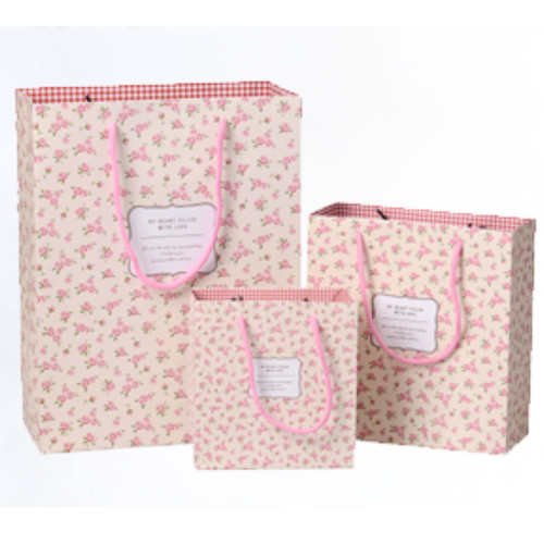 2021 New Cherry Blossom Pattern Shopping Paper Bags With Your Own Logo