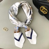 Spring And Autumn Lady Luxury Travel Shawl New Style Printed Large Square Beach Silk Head Scarf