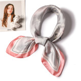 Custom air hostess square silk scarf cartoon pattern cute female professional silk scarf decoration scarf