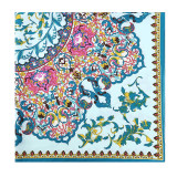 Chinese style vintage blue and white porcelain ladies heavy silk printed floral twill big square scarf shawl
