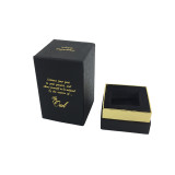 New fashion customized logo valentines day gift textured black and gold perfume candle box