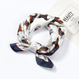 New Types Brand Design Animals Horse Printed 100% Silk Twill Neck Fashion Scarf Women