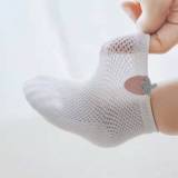 Summer Thin Combed Cotton Mesh Breathable And Sweat-absorbent Baby Socks