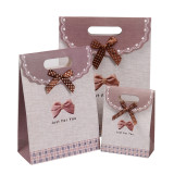 Low Moq Shopping Envelope Baby Shower Gift Paper Bag With Bow Decoration