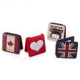 Custom Foldable Square Pu Leather Mirror Flag Patterns Pocket/makeup Mirror