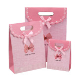 Low Moq Shopping Envelope Baby Shower Gift Paper Bag With Bow Decoration