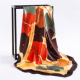 Women new color matching wave dot stewardess professional wear decoration small square silk scarf printing