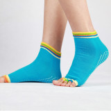 Custom Wholesale Rainbow Color Women Non Slip Socks Yoga Pilates Ankle Five Toe Socks