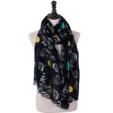 Wholesale high-quality various colors modern silk 90*180cm square printing scarf ladies
