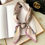 Spring And Autumn Lady Luxury Travel Shawl New Style Printed Large Square Beach Silk Head Scarf