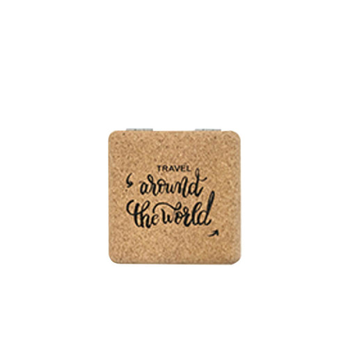 2021 Cheap Cork Square Mirrors Mini Girl Pocket Mirror Vanity Mirror For Christmas