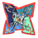 Twill Silk 70cm Spring Festival Horse Ladies Decoration Tied Bag Small Ribbon Square Satin Scarf