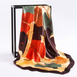 Women new color matching wave dot stewardess professional wear decoration small square silk scarf printing