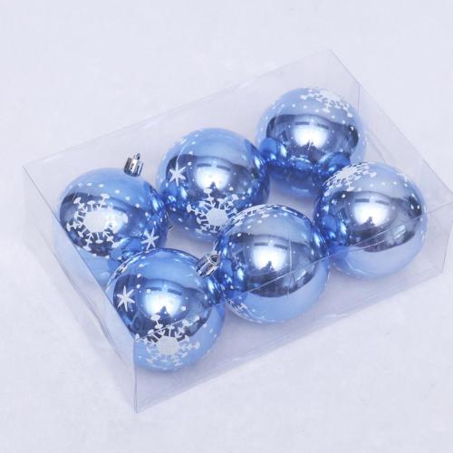 8cm ice blue color painted christmas ball for tree decoration