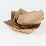 22oz Custom Logo Printed Paper Food Tray Kraft boat box paper container
