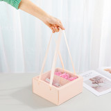 Square Gift Storage Paper Box Transparent Love Flower Paper Box With PVC Clear Window