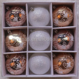 8cm roseo gold hand painted plastic christmas ball