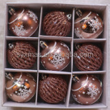 8cm roseo gold hand painted plastic christmas ball