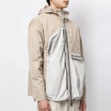 OEM custom logo print embroidered contrast the zipper hooded windbreaker outdoor jacket for men