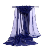 High Quality Chiffon Scarf Women Silk Scarves Chiffon Thin Shawls And Wraps Pure Color Hijab Stoles