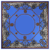 New printed fashion small shawl twill silk chain fringe printed ladies big pleated square scarf