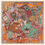 Fashion elegance ethnic style silk shawl totem yurt big vintage muslim square scarf