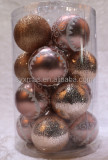 8cm roseo gold hand painted plastic christmas ball