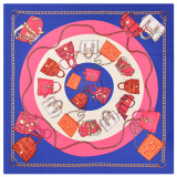 Women spring and autumn twill satin silk beach towel sunscreen shawl summer printed square scarf