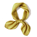 New silk hand feeling square scarf custom pure color fashion wild decoration small scarf stewardess professional silk scarf