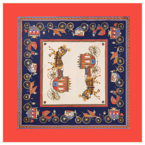 European and american printed maxima classic women silk twill big square scarf shawl