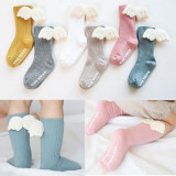 Baby Girls Knee High Socks Angel wing Summer Autumn Cotton Socks Solid Candy Color Kids Toddler Short Socks For Children