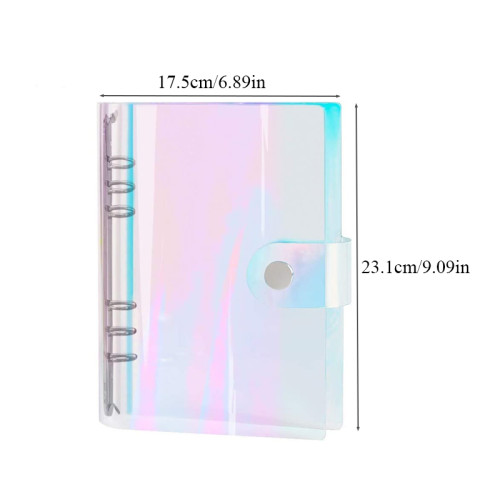 High Quality Pvc a5 6 Ring Binder Cover Can Fill The Notebook  Shell, Dazzling Rainbow Colors