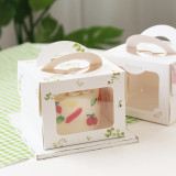 Wholesale Customizable Box Small Carton Wedding Cake Box With Window Fold Carton Transparent Flower Box