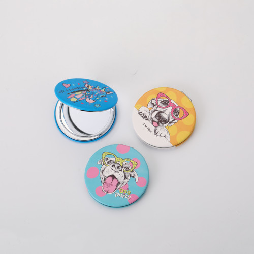 Round Cosmetic Mirror Double Sides Compact Makeup Pocket Mirror Portable Private Label Custom Compact Mirror with Logo