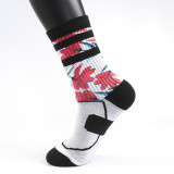 Factory wholesale casual sports socks outdoor adventure printed socks outdoor cycling printed medium tube socks