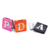 Personalized Portable Cheap Promotion Gift Abs Plastic Square Travel Cosmetic Mini Mirror Makeup Pocket Mirror