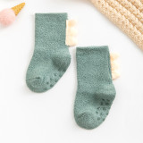 Autumn and Winter Baby Cotton Socks 0-3 Years Anti Slip Socks Kids Non-Slip Floor Socks Coral Velvet Thickened Dinosaur