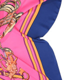 Spring and autumn keychain pattern pleated wrap ladies decorative silk square scarf