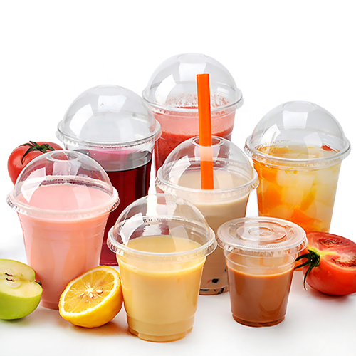 2021 newly compostable 1oz/4oz/5oz/6oz/8oz sauce bubble tea boba beverage coffee cups clear pla biodegradable cup with seal lid