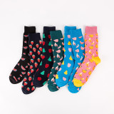 Banana strawberry watermelon Fruit series design cute cotton fashion funny woman  custom wholesale colorful  happy socks