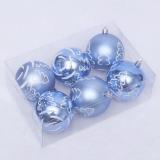 8cm ice blue color painted christmas ball for tree decoration