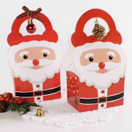 Wholesale Full Print Santa Claus Paper Box Christmas Box Packaging For Candy Christmas Cookie Cake Packing