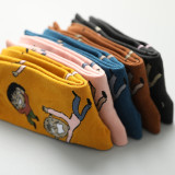 Hot Custom Wholesale  Cartoon Design  Cute Cotton  Funny Girls Woman  Happy Socks