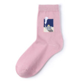 High Quality Pinting Design   New  Cute Cotton Oem Gift Fashion Funny Woman  Happy Socks