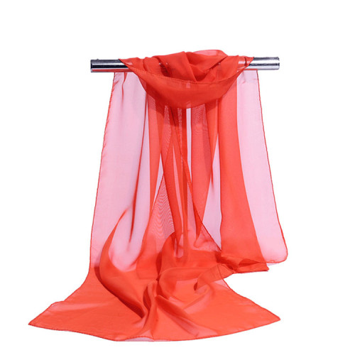 High Quality Chiffon Scarf Women Silk Scarves Chiffon Thin Shawls And Wraps Pure Color Hijab Stoles