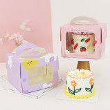 Wholesale Customizable Box Small Carton Wedding Cake Box With Window Fold Carton Transparent Flower Box