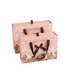 Lovely custom pure color design drawer slide valentine gift flower and ring packing box with paper bag