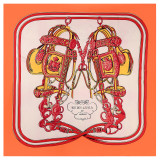 Spring and autumn keychain pattern pleated wrap ladies decorative silk square scarf
